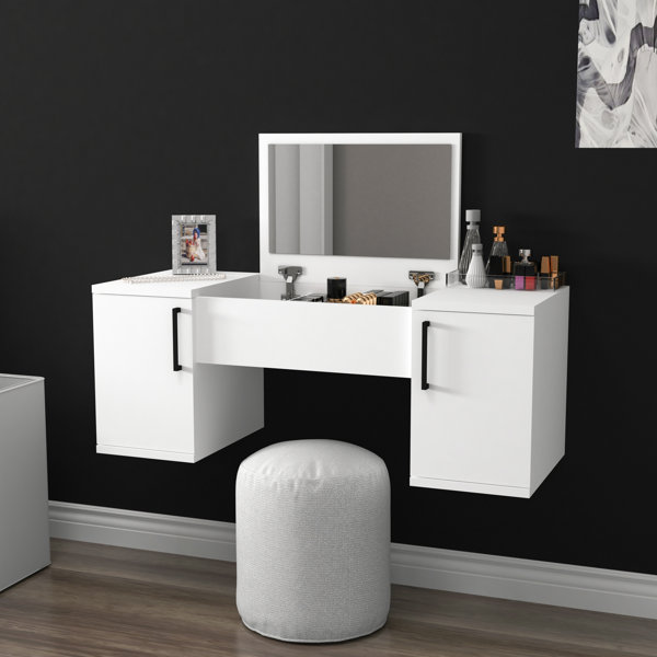 Ebern Designs Eleftherakos Dressing Table with Mirror Wayfair.co.uk